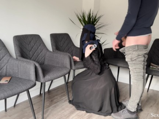 Public Dick Flash in a Hospital Waiting Room! Gorgeous muslim stranger girl caught me jerking off